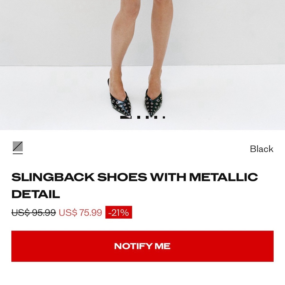 New Mango SLINGBACK SHOES WITH METALLIC DETAIL - Picture 6 of 6